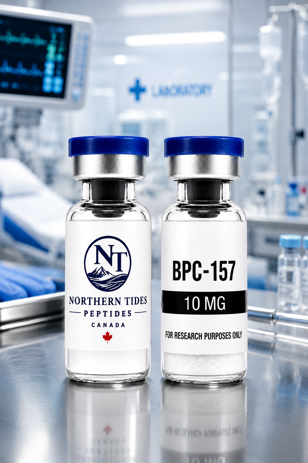 BPC-157 research vial in a laboratory