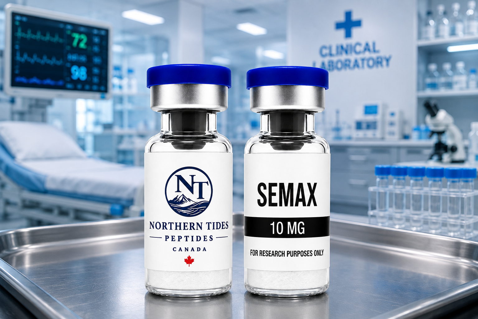 SEMAX research vials in a laboratory
